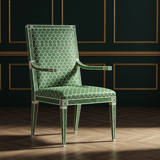 Luxurious Green Inlay Chair | Luxury Handmade Chair