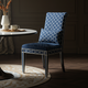 Inlay Chair in Navy Blue Hexagonal Pattern | Luxury Handmade Chair