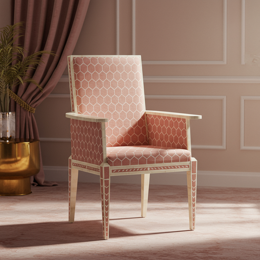 Luxury Inlay Chair with Honeycomb Pattern | Luxury Handmade Chair