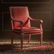 Inlay Chair with Red Velvet Upholstery | Luxury Handmade Chair