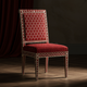 Inlay Chair with Red Upholstery and Intricate Bone Detailing | Luxury Handmade Chair