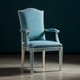 Inlay Chair with Blue Geometric Upholstery | Luxury Handmade Chair