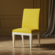 Inlay Chair with Yellow Geometric Upholstery | Luxury Handmade Chair