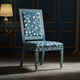 Blue Inlay Floral Pattern Chair | Luxury Handmade Chair
