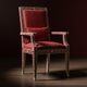 Inlay Chair with Red Velvet Upholstery | Luxury Handmade Chair