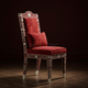 Luxury Inlay Red Velvet Upholstered Chair | Luxury Handmade Chair