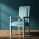 Elegant Blue Inlay Armchair | Luxury Handmade Chair