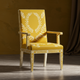 Luxury Yellow Inlay Armchair with Leaf Motif | Luxury Handmade Chair