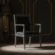 Luxury Black Leather Inlay Chair | Luxury Handmade Chair