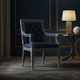 Inlay Chair with Luxurious Navy Velvet Upholstery | Luxury Handmade Chair