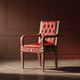 Luxurious Red Leather Inlay Armchair | Luxury Handmade Chair