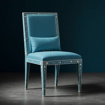 Luxury Blue Inlay Accent Chair | Luxury Handmade Chair