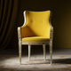 Inlay Chair with Mustard Upholstery | Luxury Handmade Chair