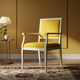 Inlay Accent Chair with Yellow Upholstery | Luxury Handmade Chair