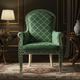 Inlay Chair with Elegant Green Patterned Upholstery | Luxury Handmade Chair