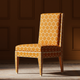 Inlay Chair with Orange Geometric Pattern | Luxury Handmade Chair