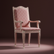 Luxury Inlay Armchair with Patterned Upholstery | Luxury Handmade Chair