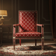Luxury Inlay Armchair with Red Upholstery | Luxury Handmade Chair
