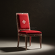 Inlay Chair with Ornate Red Velvet Upholstery | Luxury Handmade Chair