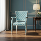 Elegant Inlay Chair with Blue Patterned Upholstery | Luxury Handmade Chair