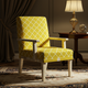 Inlay Patterned Yellow Accent Chair | Luxury Handmade Chair