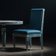 Elegant Inlay Chair with Blue Upholstery | Luxury Handmade Chair