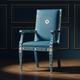 Elegant Blue Inlay Chair with Floral Motifs | Luxury Handmade Chair