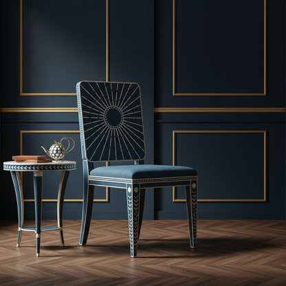 Inlay Chair with Sunburst Design | Luxury Handmade Chair