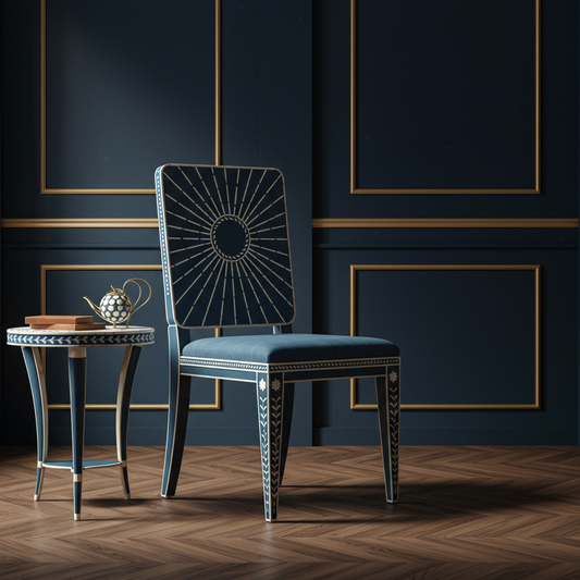 Inlay Chair with Sunburst Design | Luxury Handmade Chair