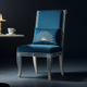 Inlay Chair with Artistic Blue Upholstery | Luxury Handmade Chair