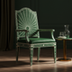 Luxury Green Inlay Chair with Sunburst Design | Luxury Handmade Chair