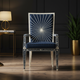 Inlay Chair with Blue Velvet Upholstery | Luxury Handmade Chair
