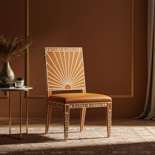Sunburst Inlay Chair | Luxury Handmade Chair