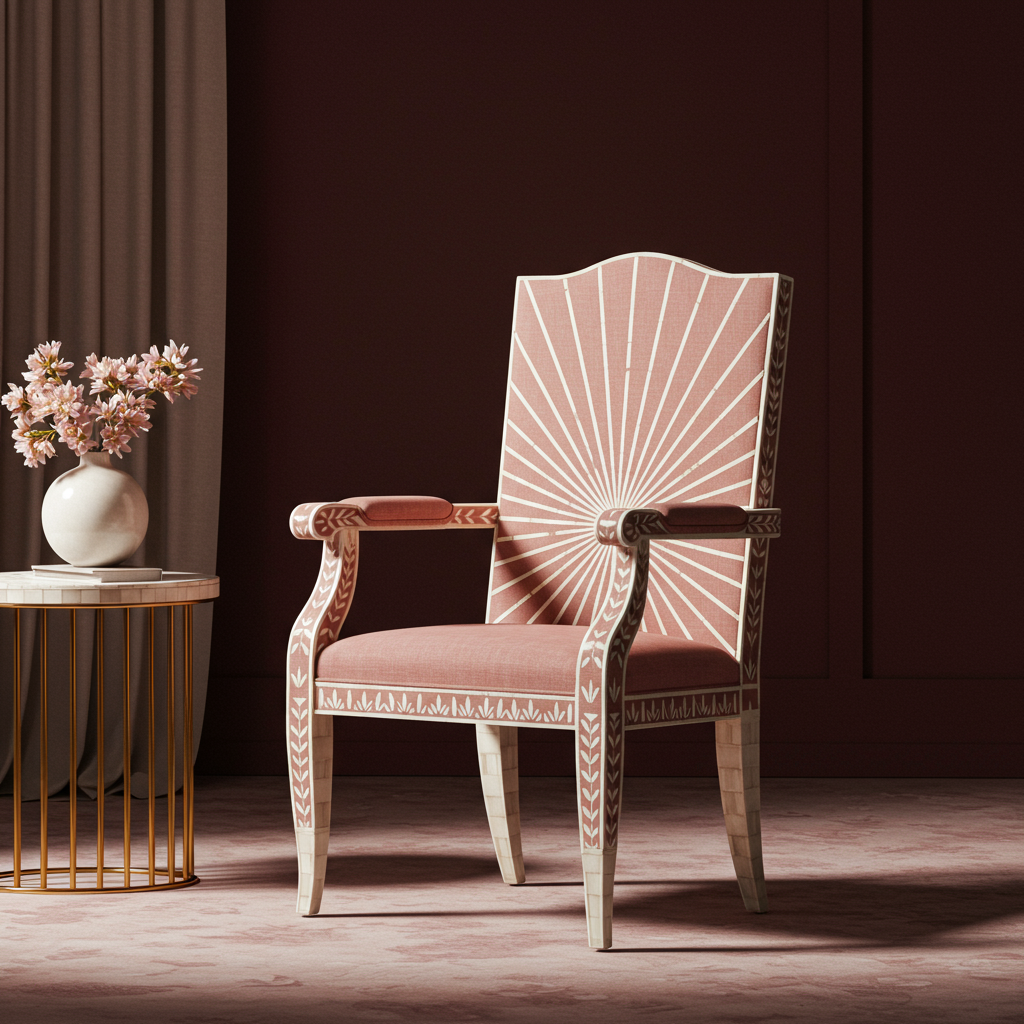 Inlay Sunburst Armchair | Luxury Handmade Chair