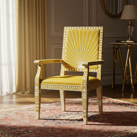 Inlay Sunburst Armchair | Luxury Handmade Chair