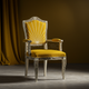 Elegant Yellow Inlay Armchair | Luxury Handmade Chair