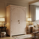 Elegant Hand-Painted Double Door Wardrobe | Luxury Handmade Wardrobe