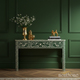 Handcrafted Floral Bone Inlay Console Table | Luxury Handmade Console