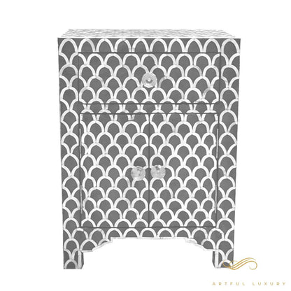 Leaf Pattern Bedside Table for Home | Luxury Handmade Bedside Table