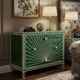 Emerald Green Inlay Wooden Chest of Drawers | Luxury Handmade Dresser