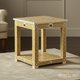Handcrafted Inlay Side Table with Decorative Leaf Pattern | Luxury Handmade Side Table