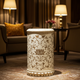 Intricately Designed Floral Pattern inlay Stool | Luxury Handmade Stool