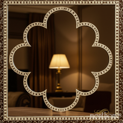 Elegant Decorative Wall Mirror with Floral Cutout Frame | Luxury Handmade Mirror