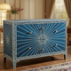 Blue Sunburst Inlaid Wooden Dresser | Luxury Handmade Dresser