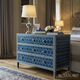 Blue Geometric Patterned 3-Drawer Dresser | Luxury Handmade Dresser