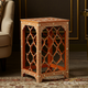 Handcrafted Wooden Side Table with Intricate Lattice Design | Luxury Handmade Side Table