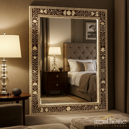 Ornate Floral Patterned Wall Mirror | Luxury Handmade Mirror