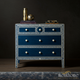 Blue Decorative Wooden Chest of Drawers with Inlay Design | Luxury Handmade Chest of Drawer