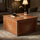 Elegant Geometric Patterned Wooden Coffee Table | Luxury Handmade Coffee Table