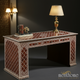 Handcrafted Wooden Desk with Intricate Inlay Design | Luxury Handmade Desk